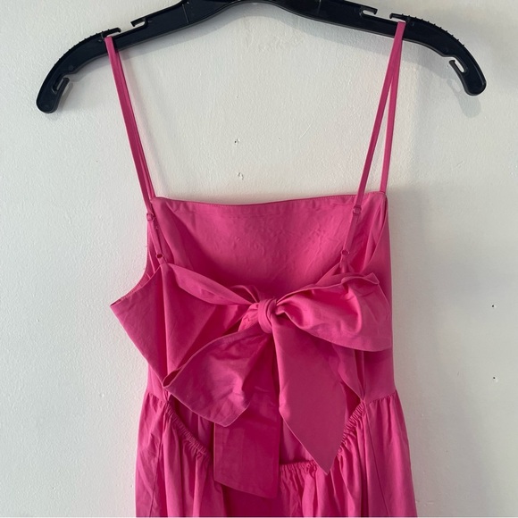 Wayf Ollie tiered open bow back pink midi dress 37542 - Picture 4 of 10